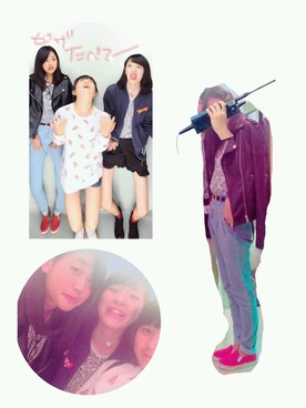 「アイテム（ライダースジャケット）」を使った、伊藤ゆりちかさん（レディース・156cm・10代）の夏コーディネート