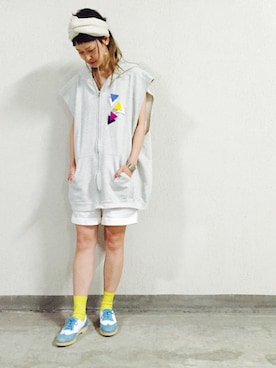「Drawer（ドゥロワー）のアイテム（パンツ）」を使った、ＲＯＭＡ  Mika  Takigwaさん（レディース・164cm）の夏コーディネート
