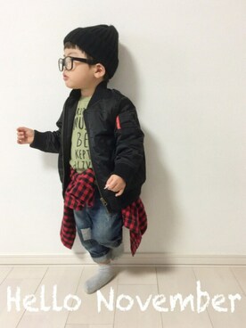 うーたん☁︎さん（キッズ・90cm）の秋コーディネート