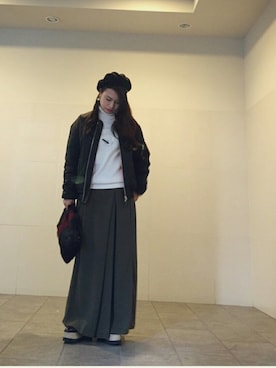 「G.V.G.V.（ジーヴィージーヴィー）のアイテム（ブルゾン）」を使った、masumiさん（レディース・153cm）の冬コーディネート