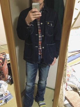「STEVENSON OVERALL CO.（スティーブンソンオーバーオール）のアイテム（カバーオール）」を使った、タツヤさん（メンズ・165cm）の秋コーディネート