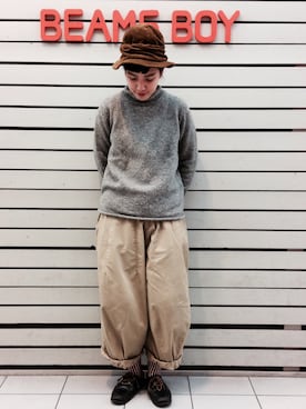「BEAMS BOY（ビームスボーイ）のWARREN SCOTT×BEAMS BOY / ロールネック セーター（ニット/セーター）」を使った、モリグチナオさん（レディース・161cm）の冬コーディネート