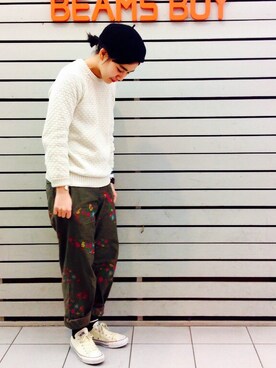 「BEAMS BOY（ビームスボーイ）のアイテム（スニーカー）」を使った、モリグチナオさん（レディース・161cm）の冬コーディネート