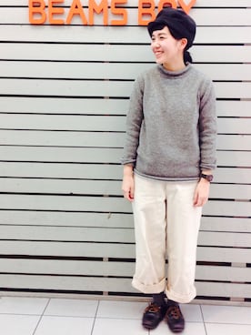 「アイテム（モカシン/デッキシューズ）」を使った、モリグチナオさん（レディース・161cm・20代）の冬コーディネート