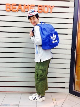 「アイテム（カーゴパンツ）」を使った、モリグチナオさん（レディース・161cm）の冬コーディネート