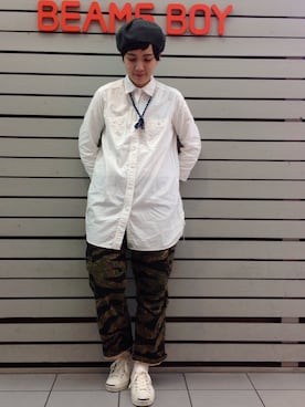 「カモ柄」｜モリグチナオさん（レディース・161cm）の春コーディネート