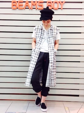 「アイテム（キャスケット）」を使った、モリグチナオさん（レディース・161cm）の春コーディネート