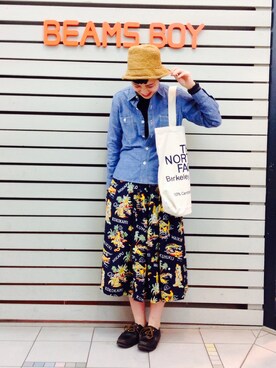 「アイテム（モカシン/デッキシューズ）」を使った、モリグチナオさん（レディース・161cm・20代）の春コーディネート