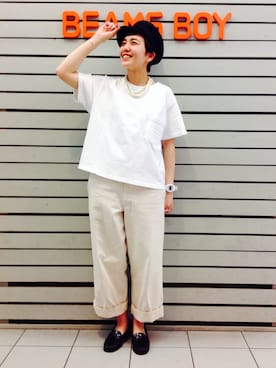 「アイテム（キャスケット）」を使った、モリグチナオさん（レディース・161cm）の春コーディネート