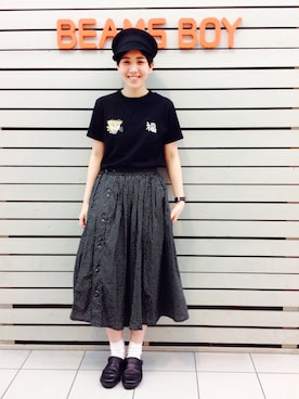 「アイテム（キャスケット）」を使った、モリグチナオさん（レディース・161cm）の春コーディネート