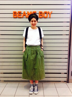 「アイテム（ヘアバンド）」を使った、モリグチナオさん（レディース・161cm）の夏コーディネート