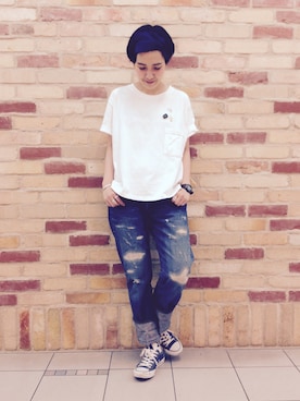 「アイテム（ヘアバンド）」を使った、モリグチナオさん（レディース・161cm）の夏コーディネート