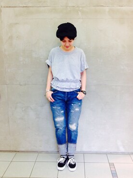 「HEALTH」｜モリグチナオさん（レディース・161cm）の夏コーディネート