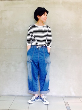 「HEALTH」｜モリグチナオさん（レディース・161cm）の夏コーディネート