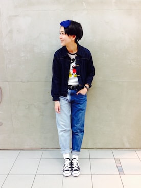 「アイテム（ヘアバンド）」を使った、モリグチナオさん（レディース・161cm）の夏コーディネート