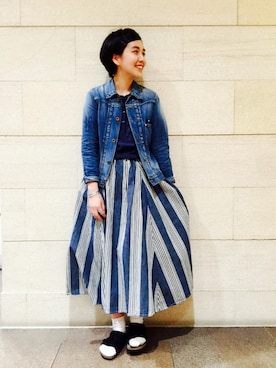 「サンダルに靴下」｜モリグチナオさん（レディース・161cm）の秋コーディネート