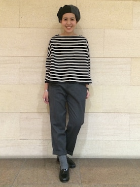 「BEAMS BOY（ビームスボーイ）のアイテム（ドレスシューズ）」を使った、モリグチナオさん（レディース・161cm）の秋コーディネート