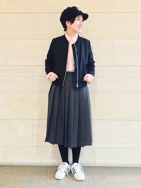 「BEAMS BOY（ビームスボーイ）のアイテム（キャップ）」を使った、モリグチナオさん（レディース・161cm）の秋コーディネート
