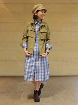 「BEAMS BOY（ビームスボーイ）のアイテム（ブルゾン）」を使った、モリグチナオさん（レディース・161cm）の冬コーディネート