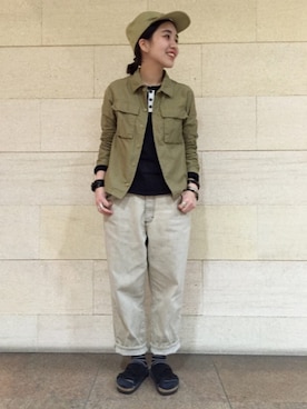 「BEAMS BOY（ビームスボーイ）のアイテム（ブルゾン）」を使った、モリグチナオさん（レディース・161cm）の春コーディネート