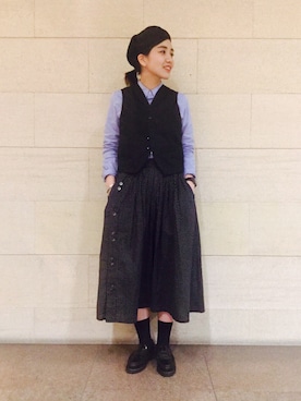 「BEAMS BOY（ビームスボーイ）のアイテム（ドレスシューズ）」を使った、モリグチナオさん（レディース・161cm）の春コーディネート