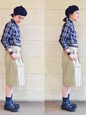 「HAVERSACK」｜「アイテム（パンツ）」を使った、モリグチナオさん（レディース・161cm）の春コーディネート