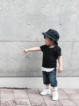 「BNT（ビーエヌティー　　）のアイテム（帽子）」を使った、haya^^koさん（キッズ・90cm）の夏コーディネート