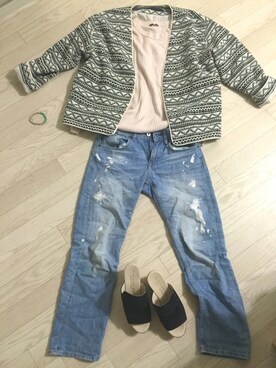 「IENA」｜「アイテム（ノーカラージャケット）」を使った、apydon7さん（レディース・153cm）の春コーディネート