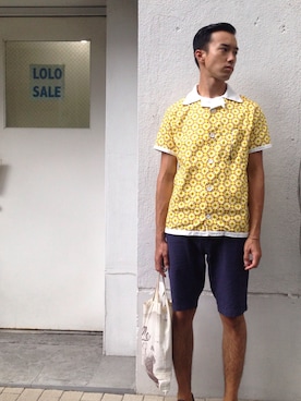 「DRIES VAN NOTEN（ドリスヴァンノッテン）のアイテム（ブーツ）」を使った、福田洋平さん（メンズ・180cm）の夏コーディネート