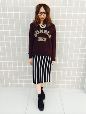 「PAGEBOY（ページボーイ）のアイテム（その他）」を使った、Hinechiさん（レディース・158cm）の秋コーディネート
