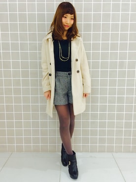 「PAGEBOY（ページボーイ）のアイテム（その他）」を使った、Hinechiさん（レディース・158cm）の秋コーディネート