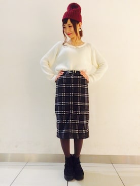 「PAGEBOY（ページボーイ）のアイテム（その他）」を使った、Hinechiさん（レディース・158cm）の冬コーディネート
