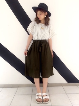 「厚底」｜Hinechiさん（レディース・158cm）の夏コーディネート