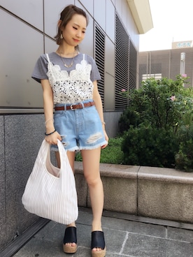 Hinechiさん（レディース・158cm）の夏コーディネート