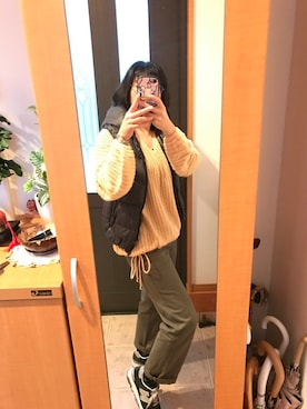 「UNITED ARROWS（ユナイテッドアローズ）のアイテム（ダウンベスト）」を使った、まろんさん（レディース・160cm）の秋コーディネート