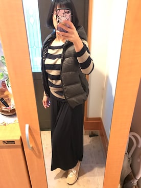 「UNITED ARROWS（ユナイテッドアローズ）のアイテム（ダウンベスト）」を使った、まろんさん（レディース・160cm）の秋コーディネート