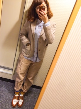 「くつした」｜「アイテム（その他アウター）」を使った、yumi...さん（レディース・153cm）の冬コーディネート