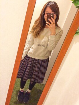 「Te chichi（テチチ）のアイテム（スウェット）」を使った、yumi...さん（レディース・153cm）の冬コーディネート