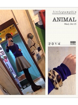 「アイテム（バングル/リストバンド）」を使った、CHIIさん（レディース・163cm・30代）の秋コーディネート