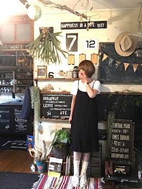 「くつした」｜「アイテム（アナログ腕時計）」を使った、CHIIさん（レディース・163cm）の夏コーディネート