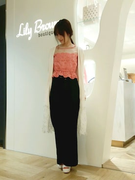 「LILY BROWN（リリーブラウン）のアイテム（その他トップス）」を使った、mina kakeeさん（レディース・158cm）の春コーディネート