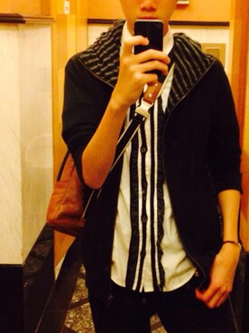 「5cm（ファイブシーエム）のアイテム（ジャケット/アウター）」を使った、Eugene Nerさん（メンズ・174cm）の秋コーディネート