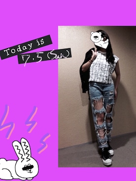 「厚底」｜しおんさん（レディース・153cm）の夏コーディネート