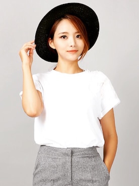 「ツバ広ハット」｜kormarchさん（レディース・167cm）の夏コーディネート