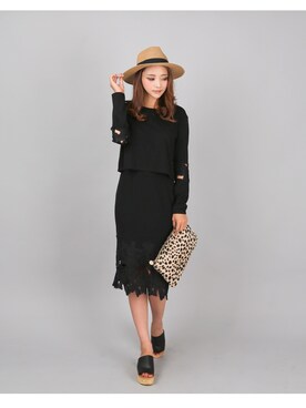 「アイテム（クラッチバッグ）」を使った、kormarchさん（レディース・167cm）の夏コーディネート