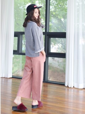 「ラビットファー」｜「アイテム（サンダル）」を使った、kormarchさん（レディース・167cm）の夏コーディネート