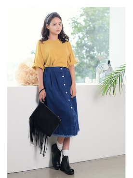 「アイテム（クラッチバッグ）」を使った、kormarchさん（レディース・167cm）の秋コーディネート