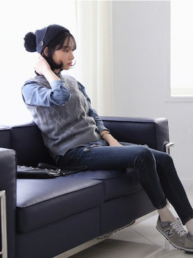 「KORMARCH（コマチ）のアイテム（帽子）」を使った、kormarchさん（レディース・167cm）の秋コーディネート