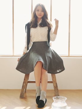 「KORMARCH（コマチ）のアイテム（シャツ/ブラウス）」を使った、kormarchさん（レディース・167cm）の秋コーディネート