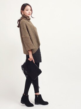 「アイテム（ブーティ）」を使った、kormarchさん（レディース・167cm）の秋コーディネート